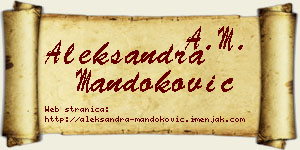 Aleksandra Mandoković vizit kartica